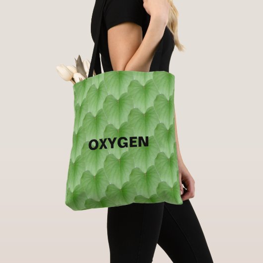 Green Heart Shape Leaf Muster Totbeutel Tasche (Von Nahem)