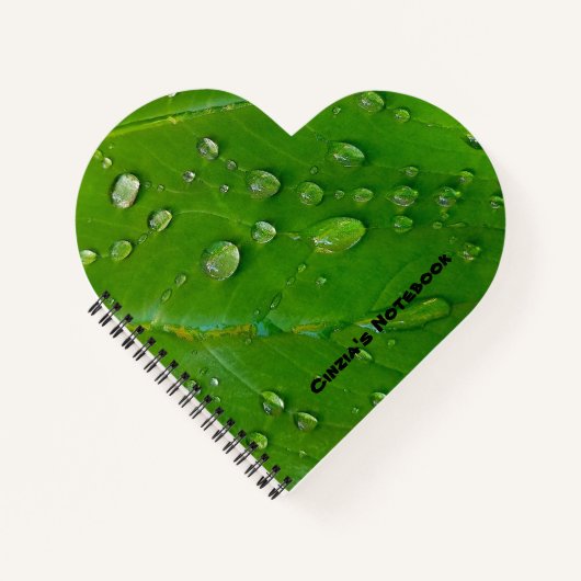 Green Heart Spiral Notebook Notizblock (Vorderseite)