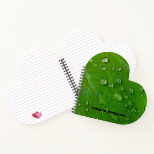 Green Heart Spiral Notebook Notizblock