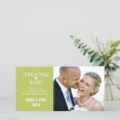 Green Heart Wedding Foto Vielen Dank Karten (Stehend Vorderseite)
