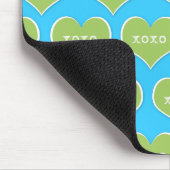 Green Heart XOXO Mousepad (Ecke)