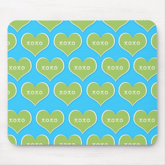 Green Heart XOXO Mousepad (Vorne)