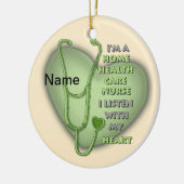 Green Heart Zuhause Health Care Nurse Keramik Ornament (Links)