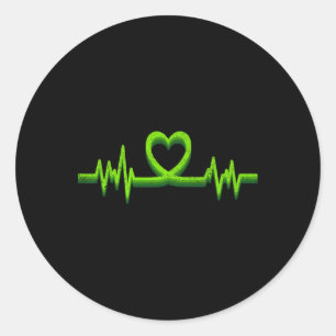 Green Heartbeat Mental Health Awareness for Mens K Runder Aufkleber