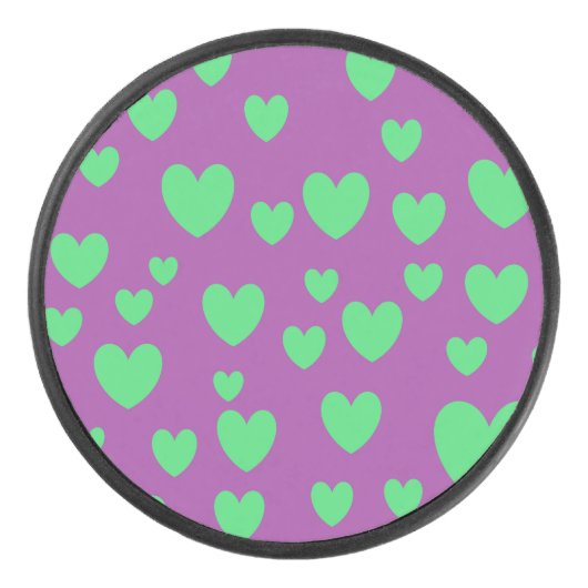 Green Hearts Hockey Puck (Vorderseite)