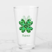 Green Hearts Kleeblatt Personalisiert Glas (Rückseite)