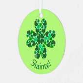 Green Hearts Kleeblatt St. Patrick's Customizable Ornament Aus Metall (Vorderseite links)