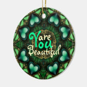 Green Hearts : Sie sind ein wunderschönes Phantast Keramikornament (Links)