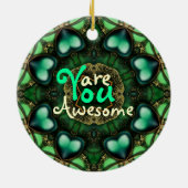 Green Hearts : Sie sind ein wunderschönes Phantast Keramikornament (Hinten)