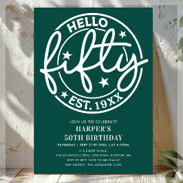 Green Hello 50. Geburtstag Einladung