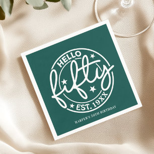 Green Hello 50. Geburtstag Serviette