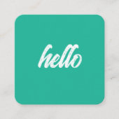Green Hello Chic Fett Text Quadratische Visitenkarte (Vorderseite)