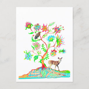 Green Heron and Deer Postkarte