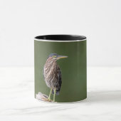 Green Heron auf einem Stein Tasse (Zentrum)