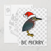 Green Heron Santa Feiertagspostkarte (Vorne/Hinten)