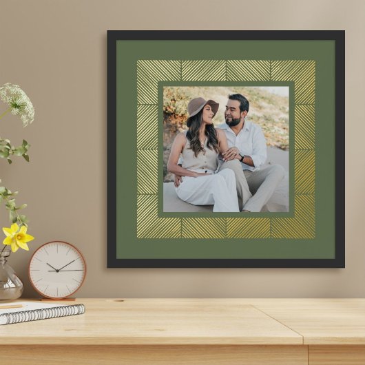 Green Herringbone Custom Foto Fox Art Printing Foliendrucke