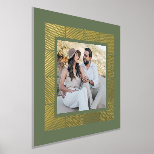 Green Herringbone Custom Foto Fox Art Printing Foliendrucke (Ablage )