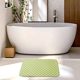Green Herringbone Pattern Bath Mat Badematte