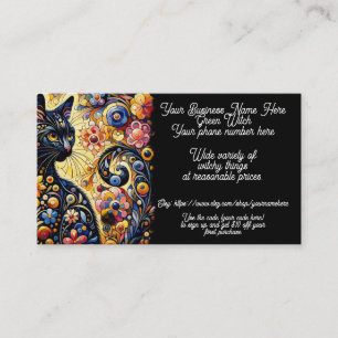 Green Hexe Black Cat Witchy Shop Sales Etsy Visitenkarte