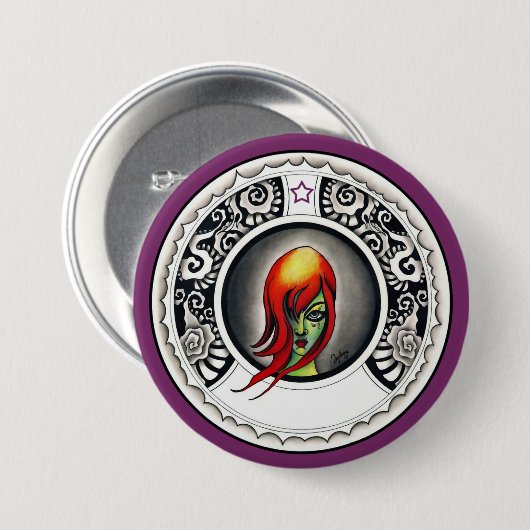 Green Hexe Button (Vorne & Hinten)