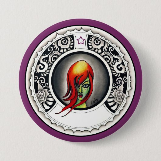 Green Hexe Button (Vorderseite)