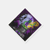 Green Hexe Cauldron Blue Moon Magic Halloween Serviette (Ecke)