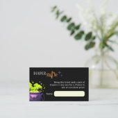 Green Hexe Cauldron Diaper Raffle Umschließkarte Begleitkarte (Stehend Vorderseite)