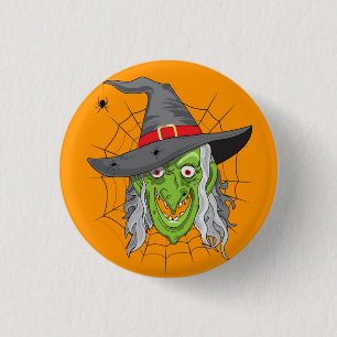 Green Hexe Halloween Button