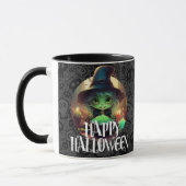 Green Hexe isst Candy Happy Halloween Tasse (Links)