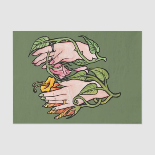 Green Hexe Magick Seidenpapier (Vorderseite)