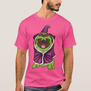 Green Hexe Mops Niedlich Hunde Halloween Kostüm Mo T-Shirt