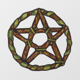 Green Hexe Pagan Pentagramm Nature Wicca Fensteraufkleber