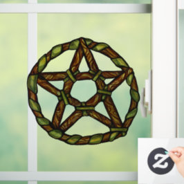 Green Hexe Pagan Pentagramm Nature Wicca Fensteraufkleber