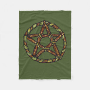Green Hexe Pagan Pentagramm Nature Wicca Fleecedecke