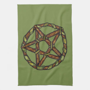 Green Hexe Pagan Pentagramm Nature Wicca Geschirrtuch