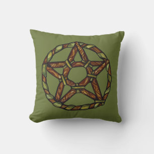 Green Hexe Pagan Pentagramm Nature Wicca Kissen