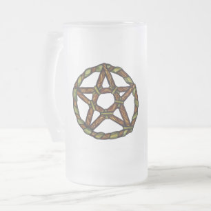 Green Hexe Pagan Pentagramm Nature Wicca Mattglas Bierglas