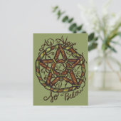 Green Hexe Pagan Pentagramm Nature Wicca Postkarte (Stehend Vorderseite)