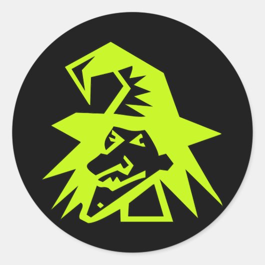 Green Hexe Sticker (Vorderseite)