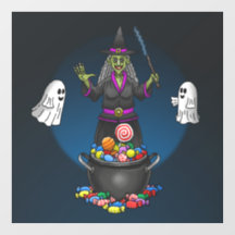 Green Hexe und Geistertrick oder Treat Halloween