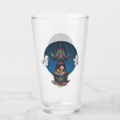 Green Hexe und Geistertrick oder Treat Halloween Glas (Rückseite)
