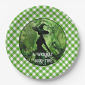 Green Hexe Wickly Good Time Halloween Geburtstag Pappteller (Vorderseite)
