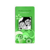 Green Hibisken Wedding Mini Foto Gefallen Weinetik Adressaufkleber (Vorne)