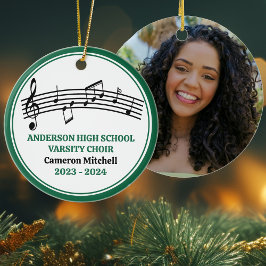 Green High School Chor Custom Christmas Keramik Ornament