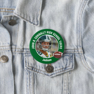 Green High School Football Foto Player Grosses Bra Button