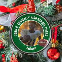 Green High School Football Player Foto Weihnachten