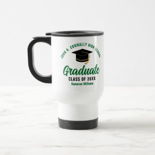 Green High School Graduate Custom 2025 Abschluss Reisebecher