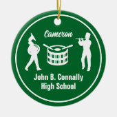 Green High School Marching Band Custom Christmas Keramik Ornament (Vorne)