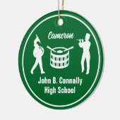 Green High School Marching Band Custom Christmas Keramik Ornament (Links)