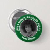 Green High School Reunion Yearbook Photo Button (Vorne & Hinten)